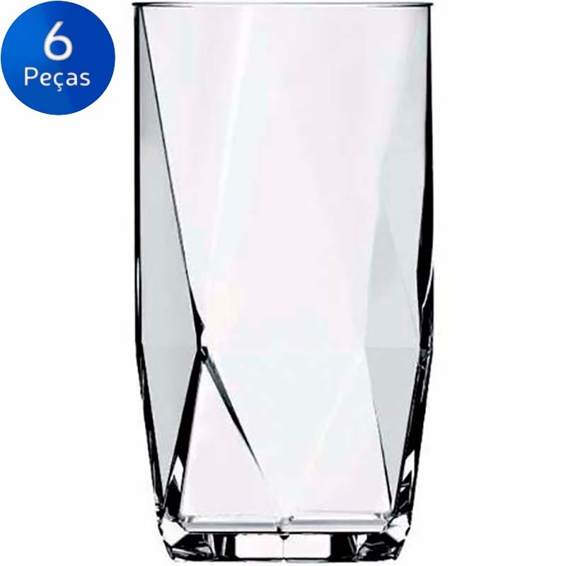 CONJUNTO DE COPOS TOPÁZIO 360ML 6 PEÇAS - NADIR - TRANSPARENTE