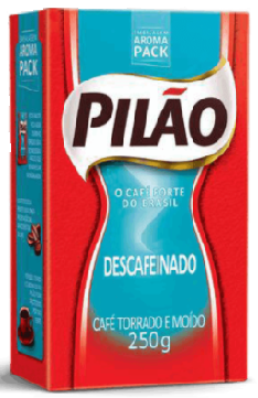 Café Pilão Torrado e Moído Descafeinado Vácuo 250g