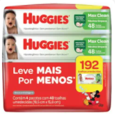 Lenço Umedecido Huggies Max Clean 4 Pacotes com 48 unidades cada