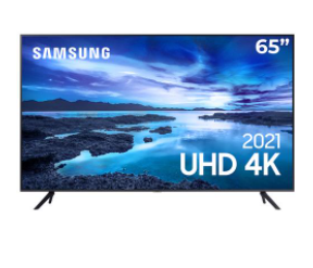 Smart TV 65" UHD 4K Samsung 65AU7700, Processador Crystal 4K