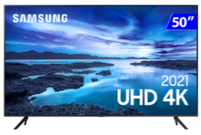 Smart TV Samsung LED 50" 4K Wi-Fi Tizen Comando de Voz UN50AU7700GXZD